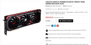 Tarjeta Gráfica PowerColor AMD Radeon RX 7800 XT Red Devil OC 16GB GDDR6 por 522,49€