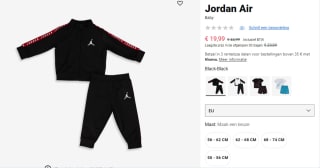 Jordan Air baby trainingspak voor €19,99 bij Foot Locker