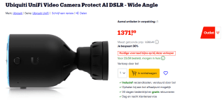 Ubiquiti AI video camera voor €1371,99 bij Bol