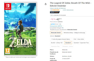 Videojuego The Legend Of Zelda: Breath Of The Wild Nintendo por 42,99€