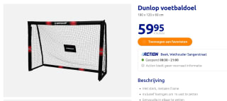 Dunlop Voetbaldoel 180 x 120 x 60 CM zwart voor €59,95 bij de Action