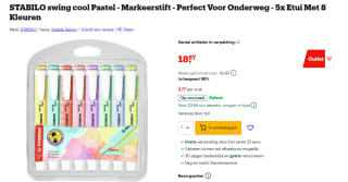5x 8 Stabilo swing cool Pastel markeerstiften voor €18,87 bij Bol