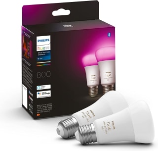 Philips Hue Smart lamp E27 | White en Color Ambiance | 800 lumen | 6.5W | 2 stuks voor €69,99 bij Amazon
