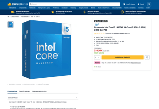 Procesador Intel i5 14600kf por solo 216,30€