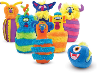 Melissa & Doug Bowlingspel met opbergzak en 6 pluchen monsters voor €8,95 bij Amazon