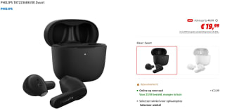 Philips TAT2236BK/00 draadloze in-ear oordopjes voor €19,99 bij Media Markt