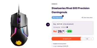 Steelseries Rival 600 Optische Gamingmuis voor €29,95 bij iBOOD