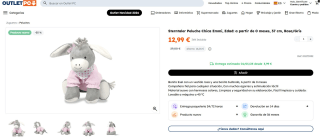 Peluche Chica Emmi, de 37 cm, Rosa/Gris marca Sterntaler por 12,99€