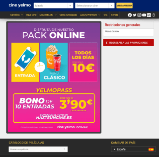 Bono de 10 entradas a cine YelmoPass por solo 3,90€