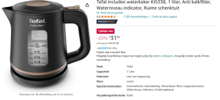 Tefal Includeo waterkoker voor €31,99 bij Amazon