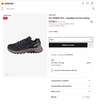 Merrell Fly Strike GTX Trail Running por 49,25€