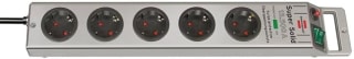 Brennenstuhl 1153340315 Regleta contra Subidas de Tensión, 230 V, 45 cm, Plata/Negro, 5 enchufes por 12,40€