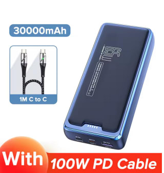 QOOVI Power Bank 30000mAh PD 65W + Cable USB-C 100W por 38,57€