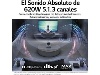 Barra de sonido LG S80QR, Bluetooth, Subwoofer Inalámbrico, 620 W por 448,15€