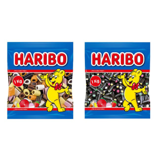2x1 kg - Caramelos de regaliz + Bolso Balla-Balla Negro - Haribo por 10,90€