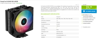 DeepCool AG400 A-RGB - Koeler voor processor voor €21,90 bij Megekko