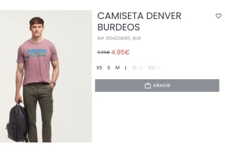 Camiseta Denver para Hombre por 4.95€