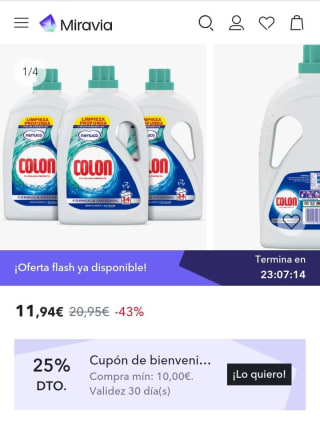 Pack de 3×34 Lavados Colon Nenuco por 8,95€.