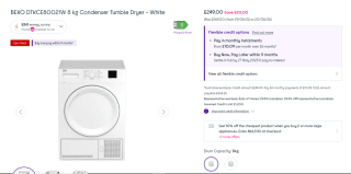 BEKO 8kg Condenser Tumble Dryer - £249