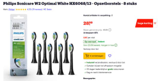 8x Philips Sonicare W2 Optimal opzetborstels voor €28,99 bij Bol