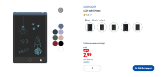 SILVERCREST® LCD-schrijfbord voor €2,99 bij de Lidl