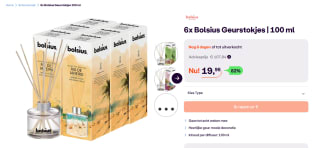 6x Bolsius Geurverspreider in diverse geuren voor €19,95 bij Ibood