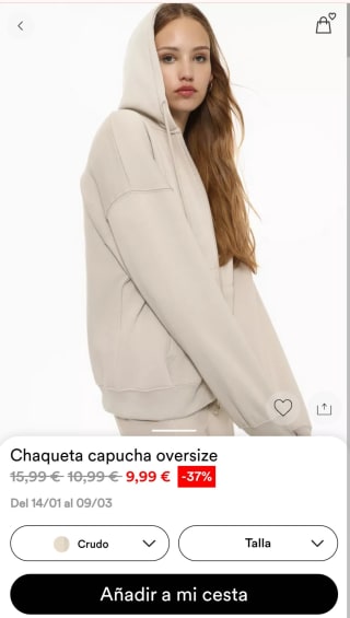 Chaqueta de mujer con capucha oversize por 9,99€