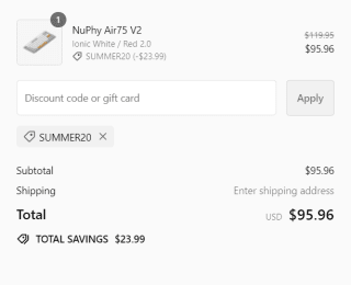 Nuphy kortingscode voor 20% korting op toetsenborden