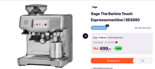 Sage the Barista™ Touch SES880 Espresso machine voor €699 bij Ibood
