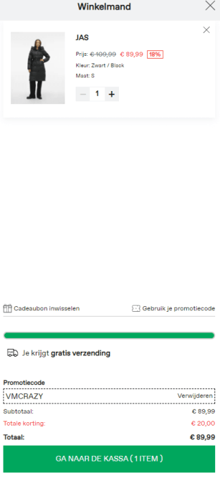 €20 bij besteding vanaf €100 bij Vera Moda