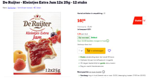 12 stuks De Ruijter - Kleintjes Extra Jam 12x 25g voor €16,66 bij Bol