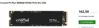 Crucial P3 Plus 4TB (CT4000P3PSSD8) voor €162,50 bij Twaiko