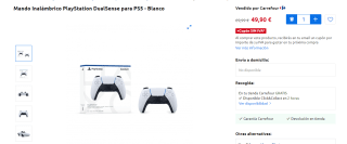 Mando Inalámbrico PlayStation DualSense PS5 + cupón de 8,98€ por 49,90€