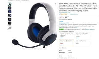 Razer Kaira X Auriculares de juego con cable para PlayStation 5 + PC + Mac + Switch + Móvil por 35€