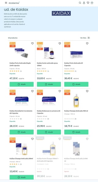 -40% en la Segunda Unidad Kaidax desde Dosfarma.