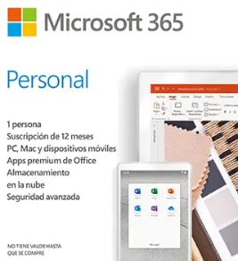 Suscripción Anual Microsoft Office 365 Personal por $19.990