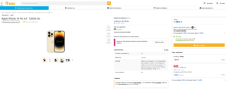 Apple iPhone 14 Pro 6,1" 128GB Oro a solo 1,050€