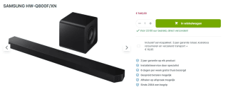 Samsung Cinematic Q-series HW-Q800F voor €548 bij Plasmavisie