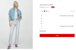 Jeans rectos tiro medio para Mujer por 8.99€