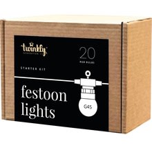 Twinkly Festoon app-gestuurd LED lichtsnoer 20 RGB 16 miljoen kleuren LED 10 meter voor €59,95 bij Hornbach