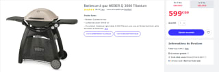 Barbecue à gaz WEBER Q 3000 Titanium à 599€
