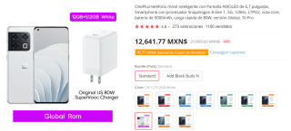 OnePlus 10 Pro White 512GB a $9,289.63 en AliExpress