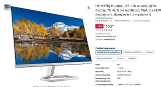 HP M27fq - QHD IPS Monitor - 27 inch voor €153,49 bij Amazon