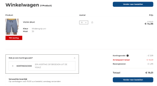 20% extra kassakorting op broeken uit de sale bij Only for men