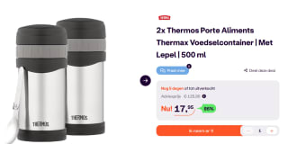 2 Thermos voedselhouders 0.5L voor €17,95 bij Ibood