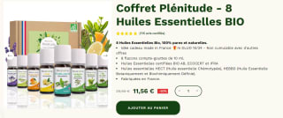 Coffret Plénitude de 8 Huiles essentielles bio à 11,56€