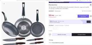 set de 3pc sarten (16+20+24cm) aluminio prensado+set 4pc cuchillos acero inoxidable marca San Ignacio por 16,09€