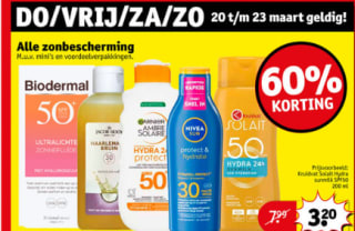 Alle zonbescherming 60% kassa korting bij Kruidvat