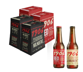 1906 Familia Cervezas - Pack Combinado de 24 Botellas x 33 cl, Incluye 2 Pack de 1906 Reserva Especial y 2 Pack de 1906 Red Vintage por solo 20,44€