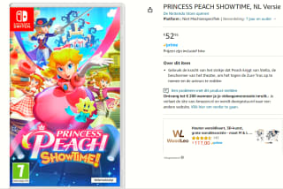 Nintendo Switch Princess Peach: Showtime! voor €52,95 bij Amazon